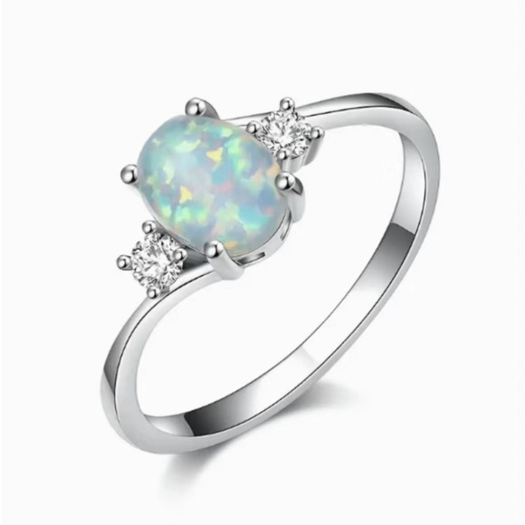 Jewelry - (3/$15) Opal Silver Tone Ring